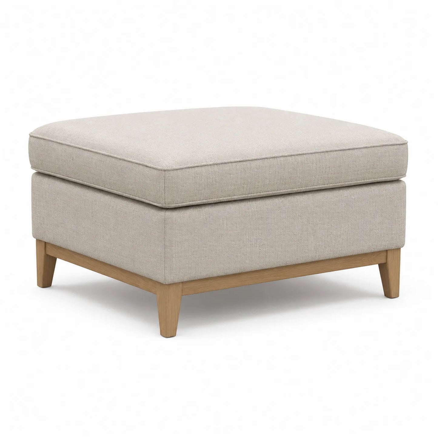 Reposapiés de Tela Beige con Base de Madera