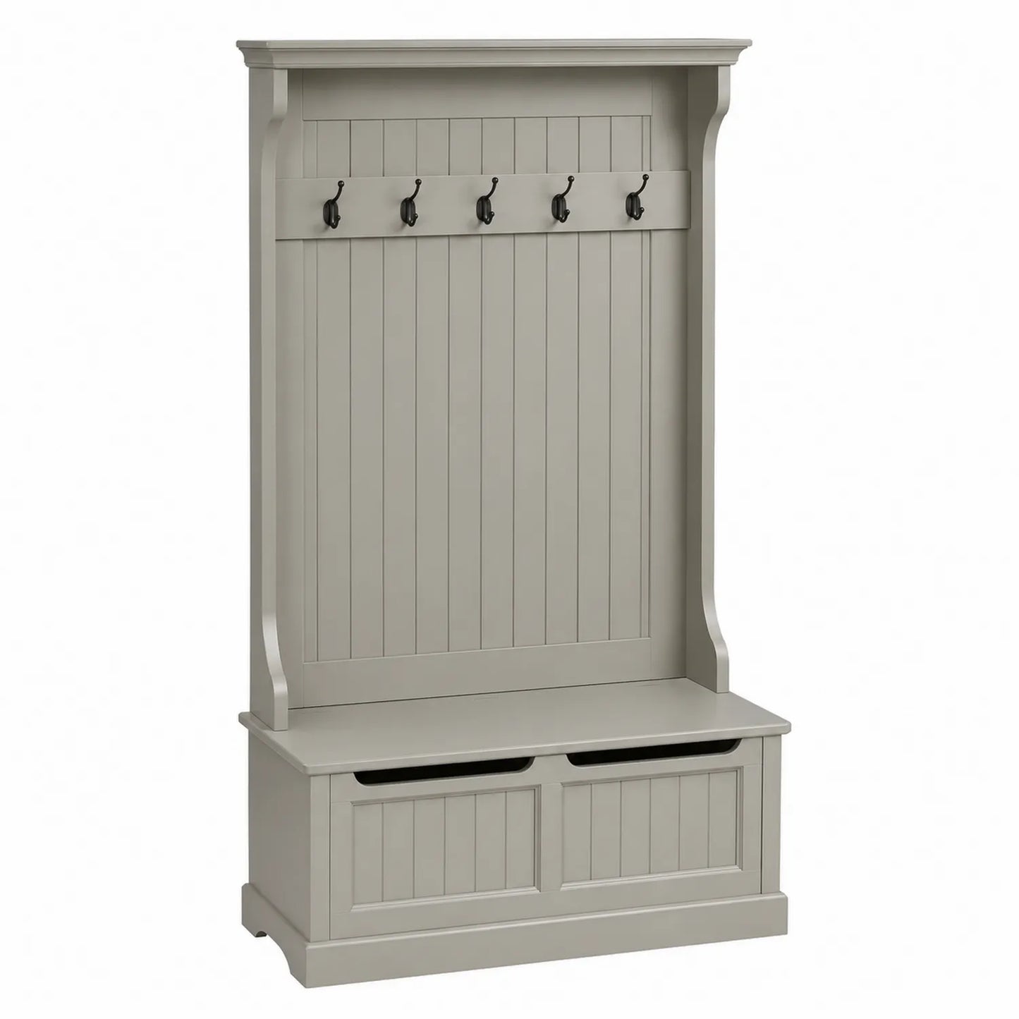 Perchero Recibidor con Banco de Madera Gris 180cm