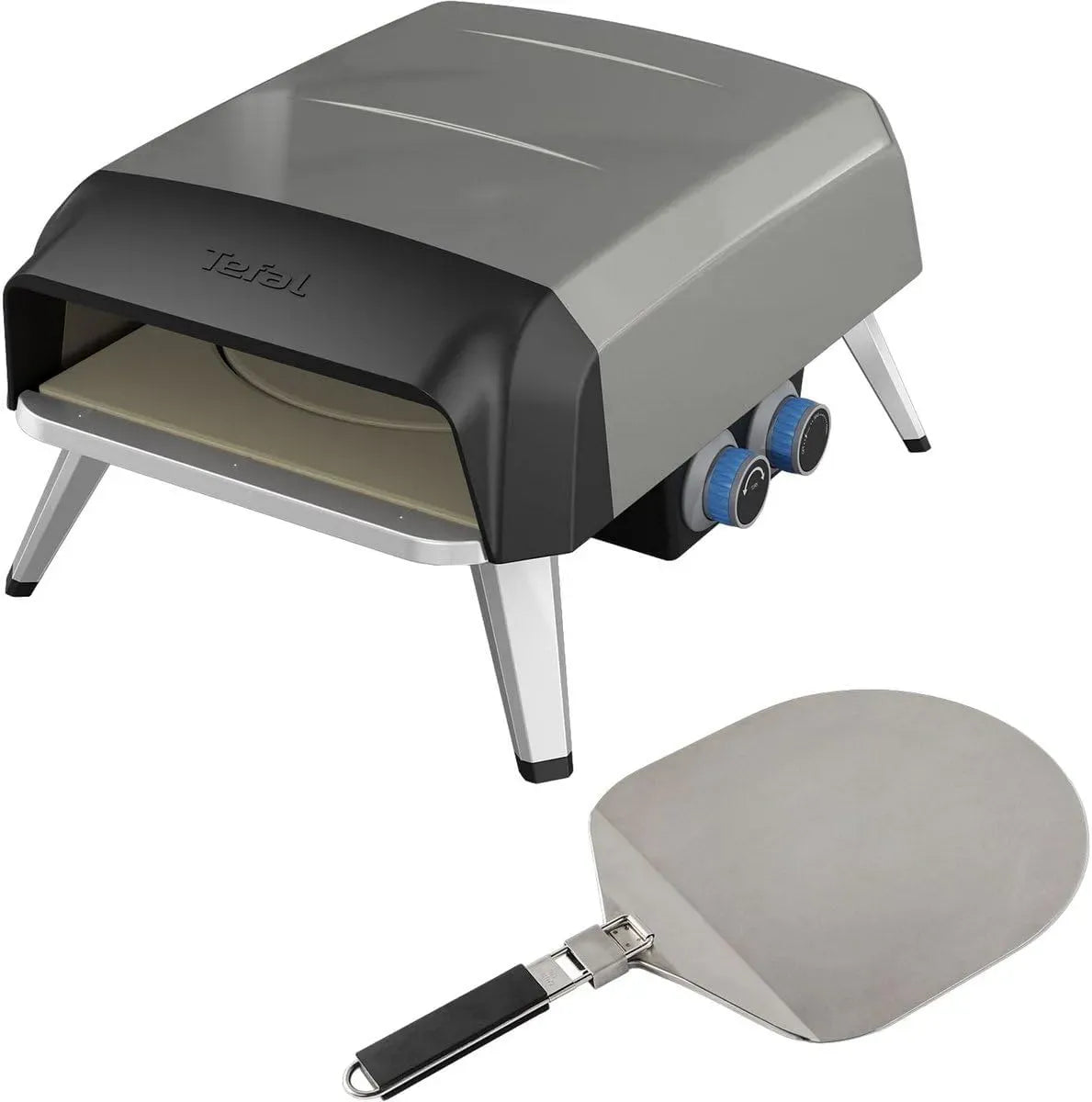 Tefal JM412010 Elektrischer Pizzaofen, Outdoor, 360° drehbarer Stein für gleichmäßiges Garen, Pizza Pronto