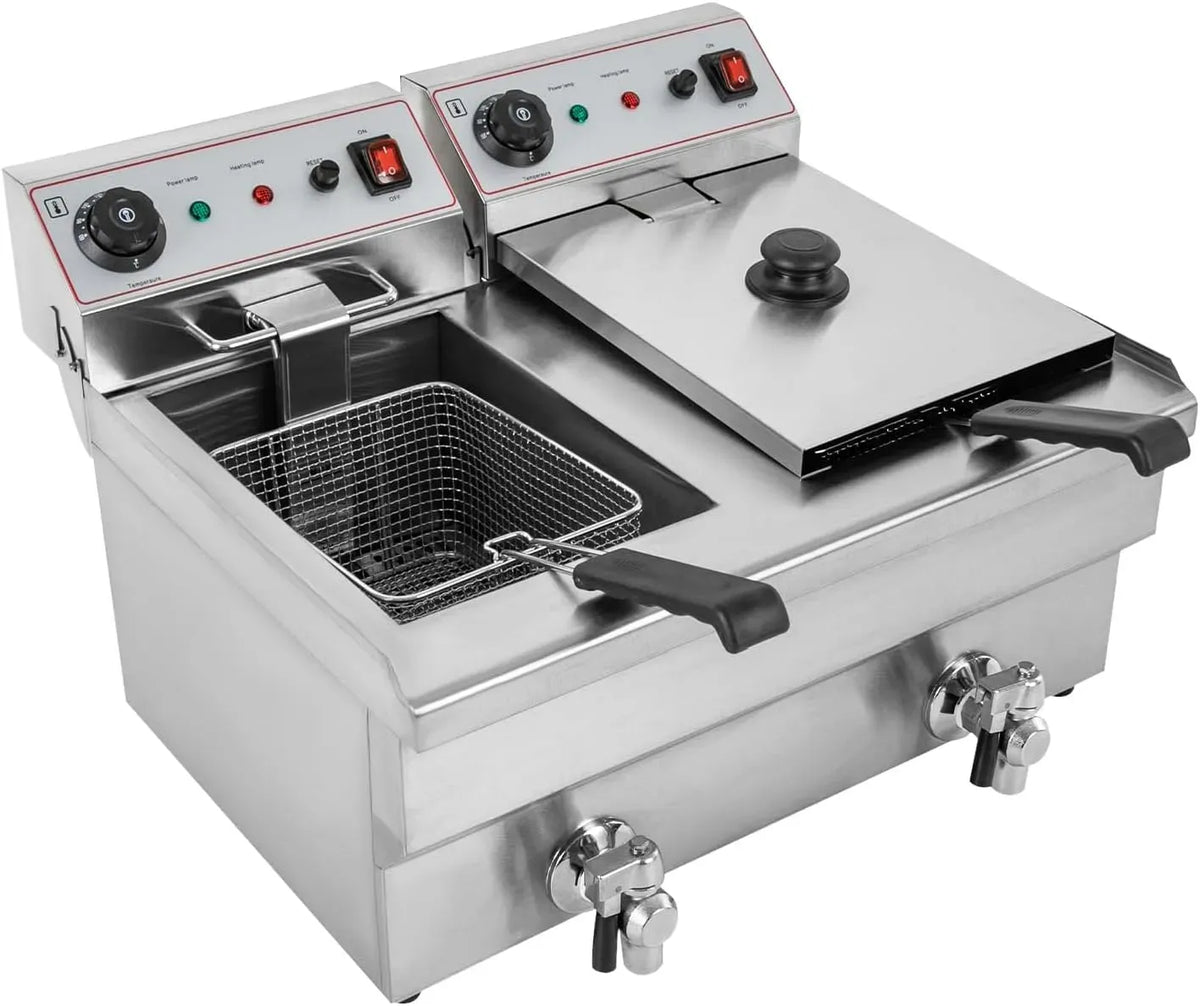 Kochgeschirr, 3000 W, 60 bis 200 °C, Restaurant, 2 Temperaturzonen, Edelstahl, Elektro Pfanne Einstellbare Temperatur 60-200℃