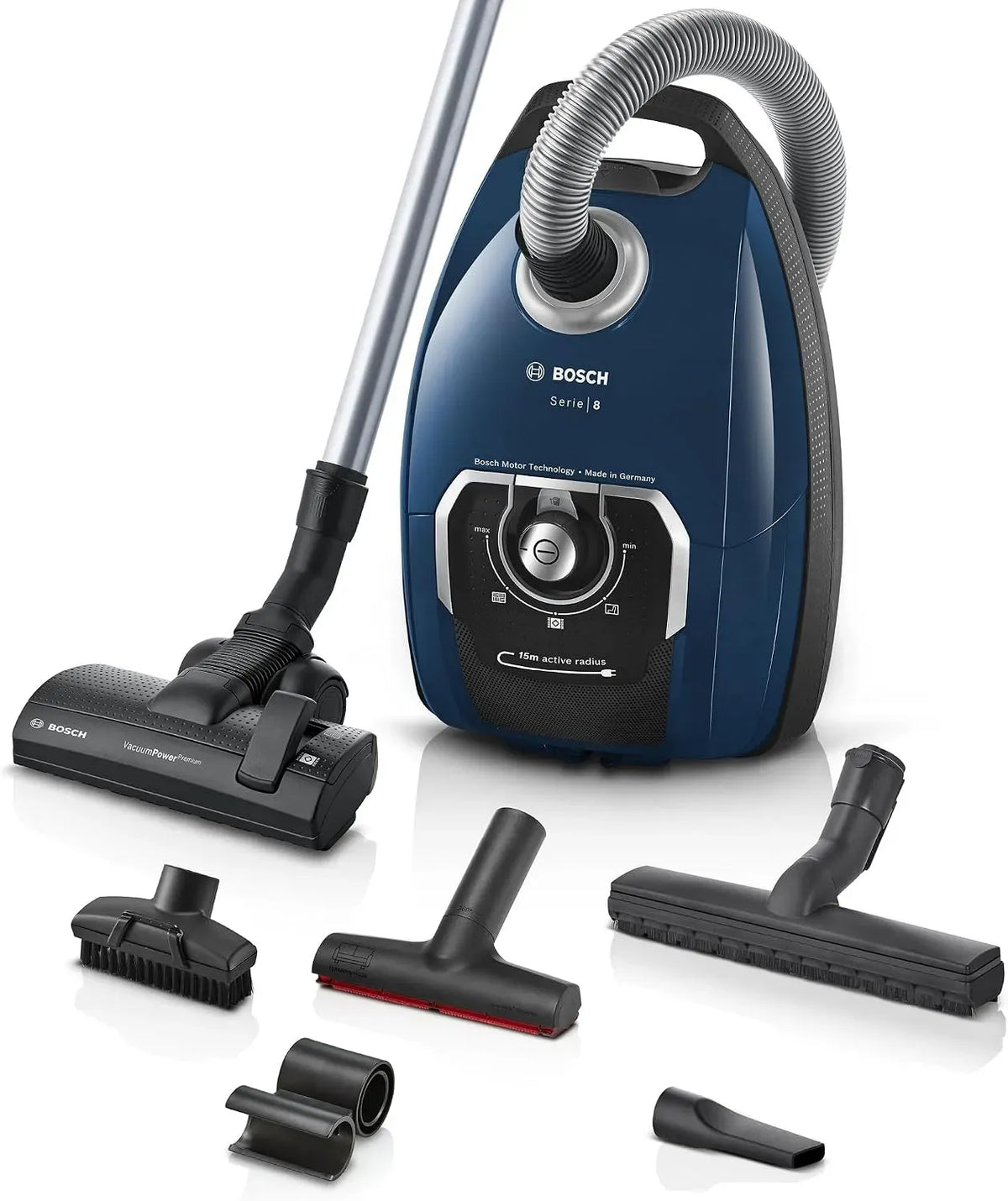 Bosch Serie 8 BGB75X494 Staubsauger, 650 W, Hygiene, leise, Blau, Hygiene-Filter