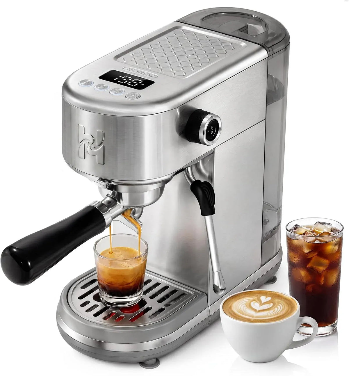 Espressomaschine, HIBREW H10B, Kaffeemaschine für Espresso, Lite Programmierbare Espressomaschine mit LED-Display