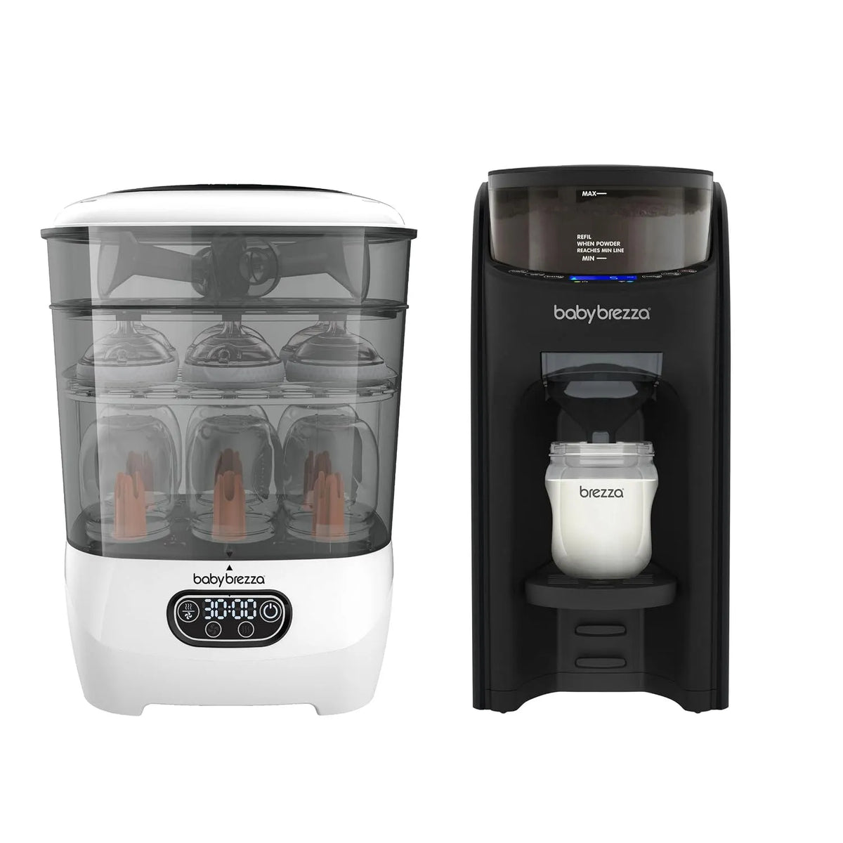 Komfortables All-in-One Set für automatische Babyflaschenzubereitung sowie hygienisches Sterilisieren & Trocknen, für Baby Brezza Sterilizer Dryer &