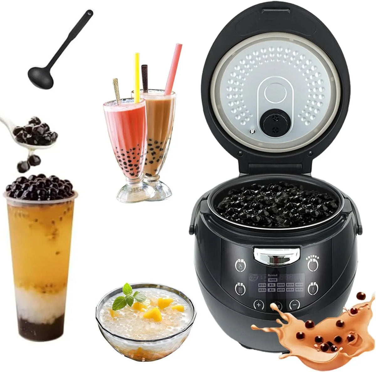 Perlenkocher, Boba-Kocher, Maker, 6 L, 900 W, Touch-Bedienung, Antihaftbeschichtung