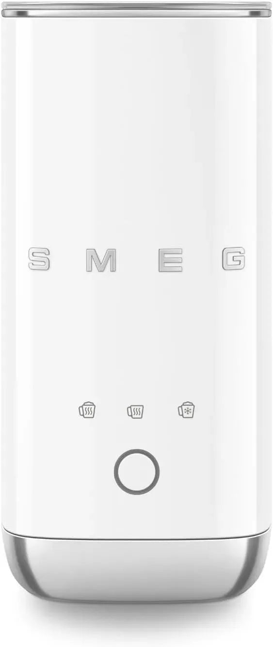 Smeg MFF02WHEU Milchaufschäumer, 500 W, Milchschäumer, Antihaftbeschichtung, Weiß, abnehmbarer Schneebesen, Antihaft-Keramikbeschichtung