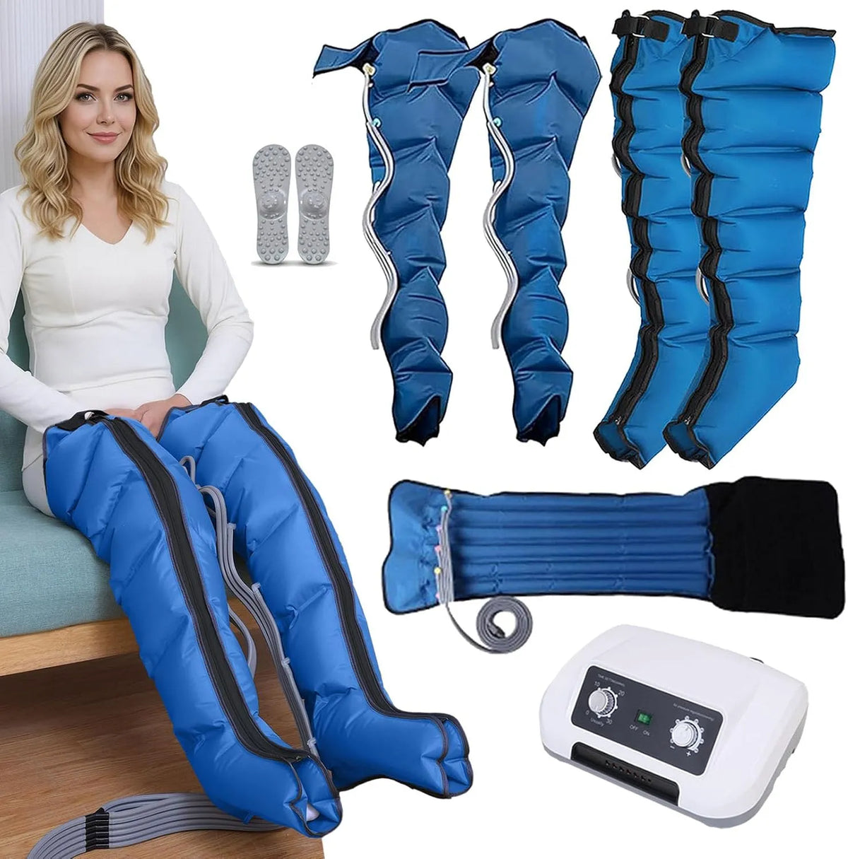XL 2 Lymphdrainage Gerät, Beinmassagegerät, Blau