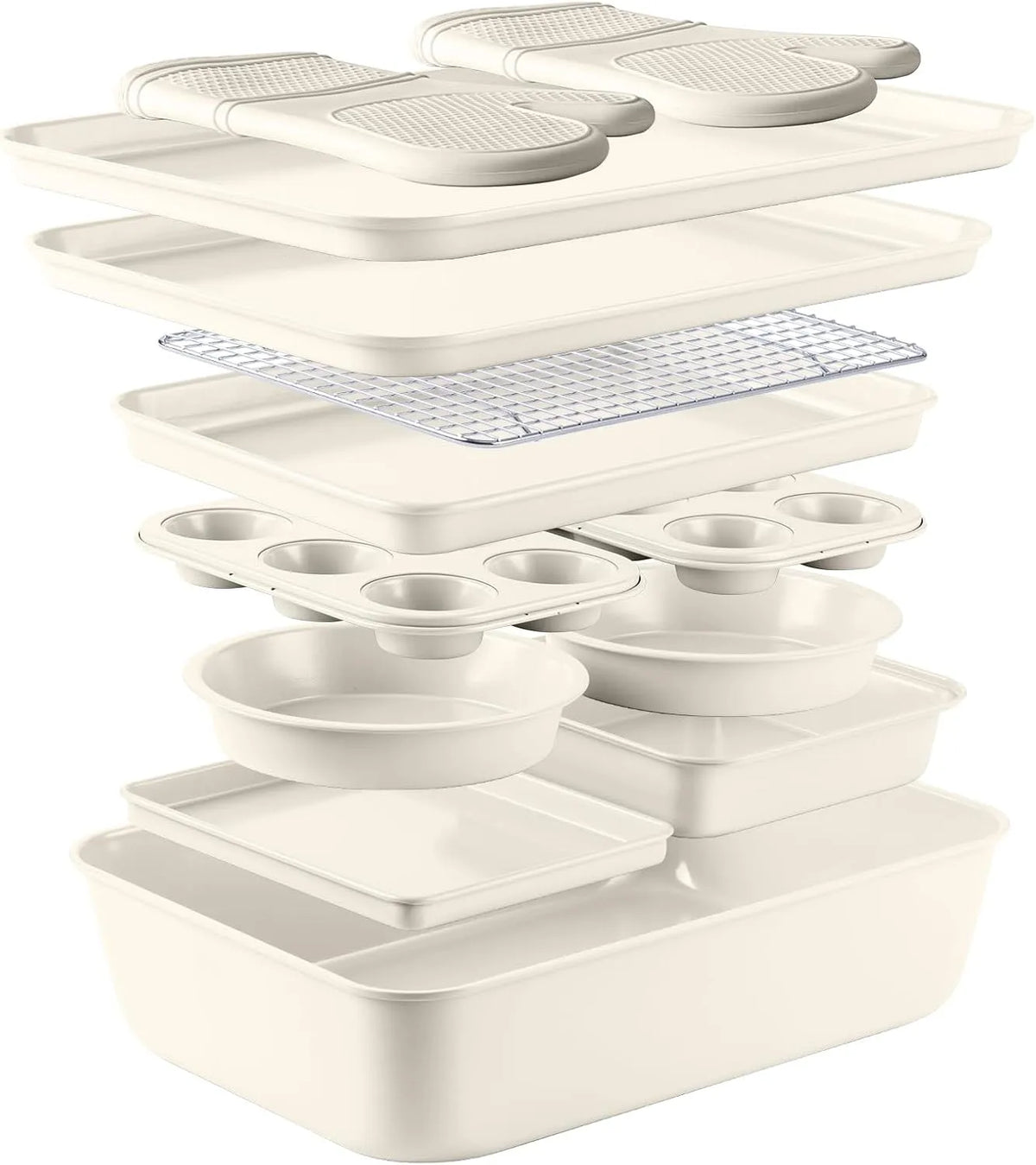 13-teilig Country Kitchen Stapelbares Backformen-Set mit Antihaftbeschichtung, strapazierfähig, Deluxe, leicht zu lösen
