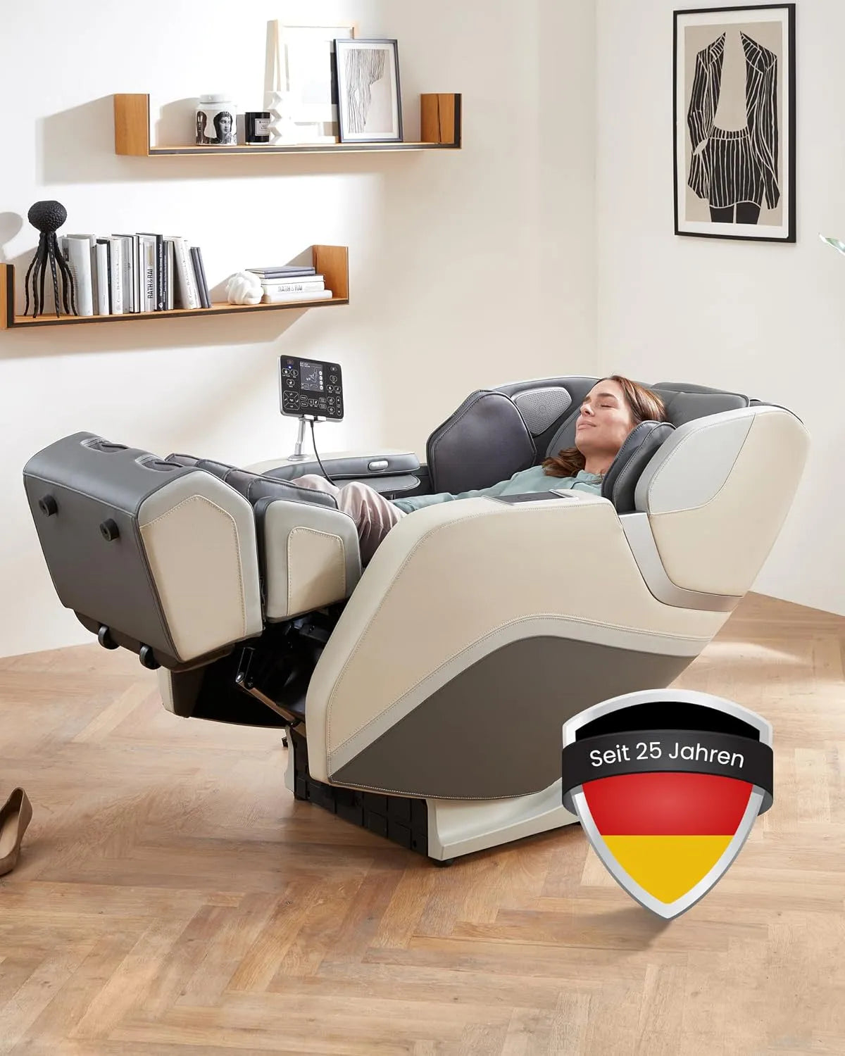 Relax- und Massagesessel, WELCON III 4D, Flexzone, Grau, Ganzkörpermassage & Fußreflexzonenmassage