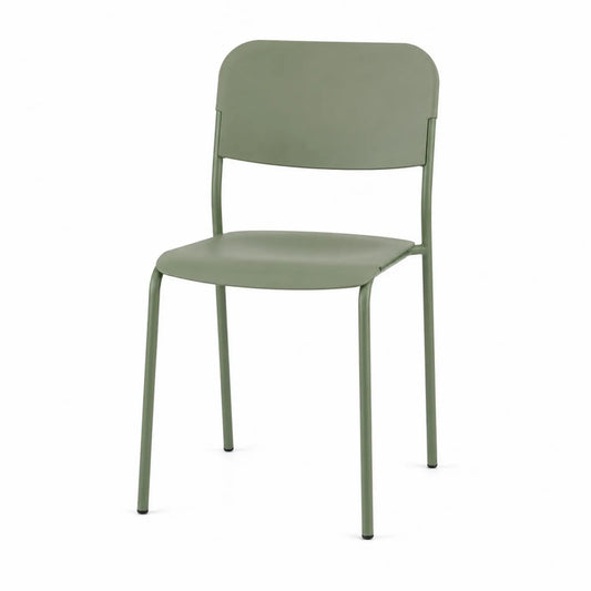 Silla de metal verde 54x50x80 cm