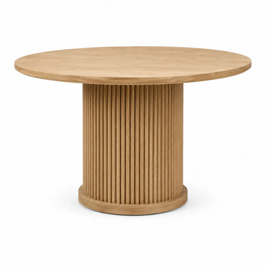 Mesa de comedor redonda de madera de roble de 120 cm