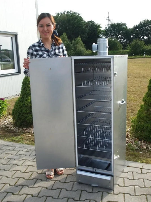 Räucherofen, 125x39x53cm, Stand- und Wandmontage, für 16 Flachroste oder Fischkörbe, SMOKI