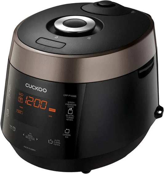 Kochgeschirr, CUCKOO CRP-P1009S, Dampf, Edelstahl, Schwarz, programmierbarer Dampfdruck Reiskocher