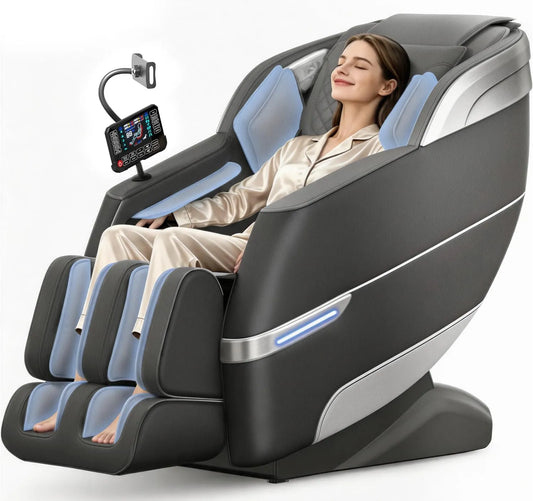 Relax- und Massagesessel, 11 Programme, YONISEE, Transportrollen, Bluetooth, KI Sprachsteuerung und Bluetooth Lautsprecher, 16 Airbags, Beheizbar