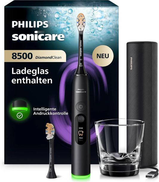 Philips HX8514/12 Zahnbürste, Elektrozahnbürste, IPS-Panel, Schwarz