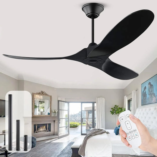Ventilator 132cm/52, 52 Zoll, Ventilator zur Luftzirkulation, Deckenventilator ohne Licht mit Fernbedienung