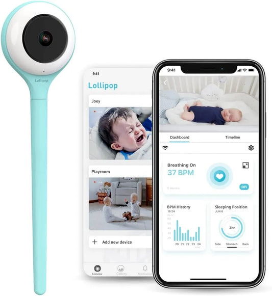 Monitor, Lollipop, WLAN, PC-Bildschirm, Babyüberwachungsgerät, Baby Monitor mit echter Weinenerkennug– Intelligente WiFi Baby Kamera