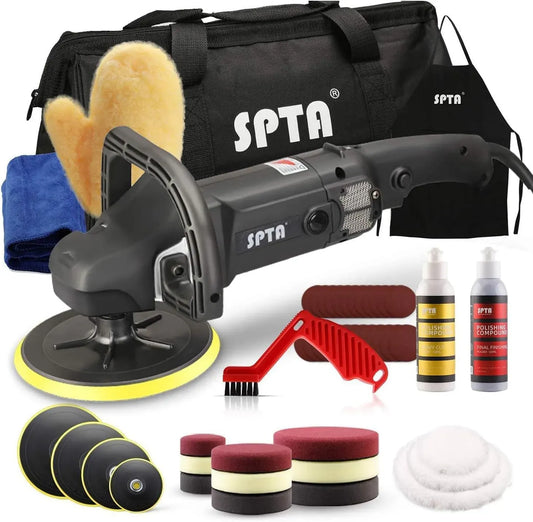 Gerätezubehör 125mm/150mm/180mm SPTA0020, 1200 W, Wollscheibe für Auto KFZ Boot, SPTA Polierer mit Variable Geschwindigkeit Profiset