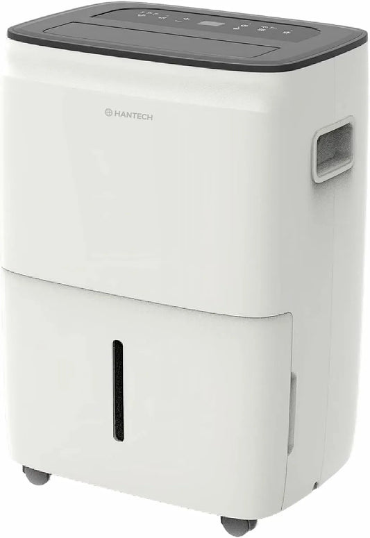 Luftentfeuchter, 4 L, 53 dB, HANTECH 30L/Tag, Transportrollen, Timer, Kindersicherung, leise, 4L Tank