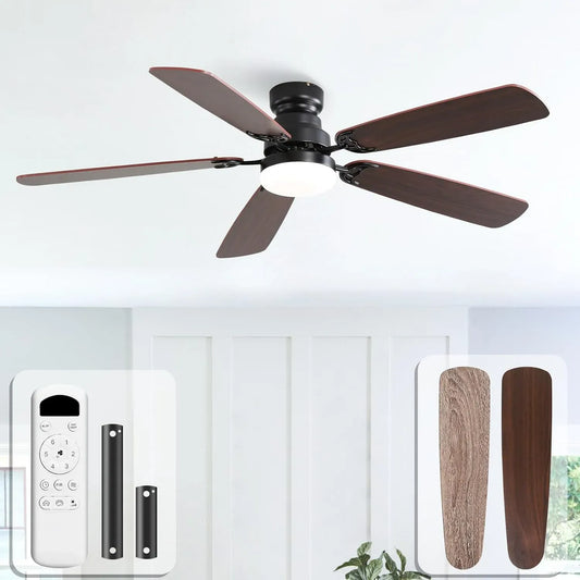 Ventilator, 132 cm, Ventilator zur Luftzirkulation, Sofucor Deckenventilator mit Beleuchtung und Fernbedienung