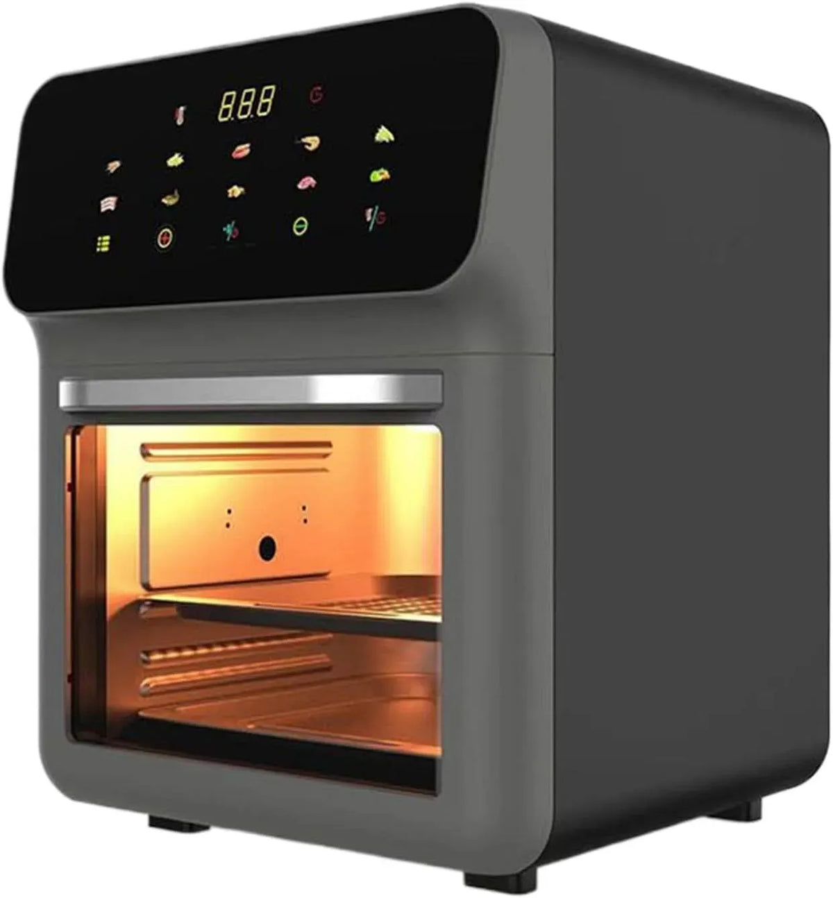 Elektrischer Pizzaofen, Ofen zum Backen, Heißluftfritteuse, Tischbackofen Heißluftfritteuse Kombi Kochen Backen Braten Pommes Pizza