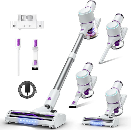 Staubsauger, Akku 60Min 6-in-1, Touch-Bedienung, 7-Schicht-Filtration für Tierhaare, LED-Leuchten, nur 1,75 kg