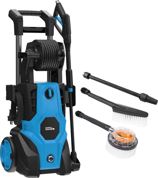 Hochdruckreiniger GHD 2100, 2100 W, 230 V, 165 bar max, 6 m HD-Schlauch auf Schlauchtrommel, 432 l/h max, HD-Pistole mit Variolanze