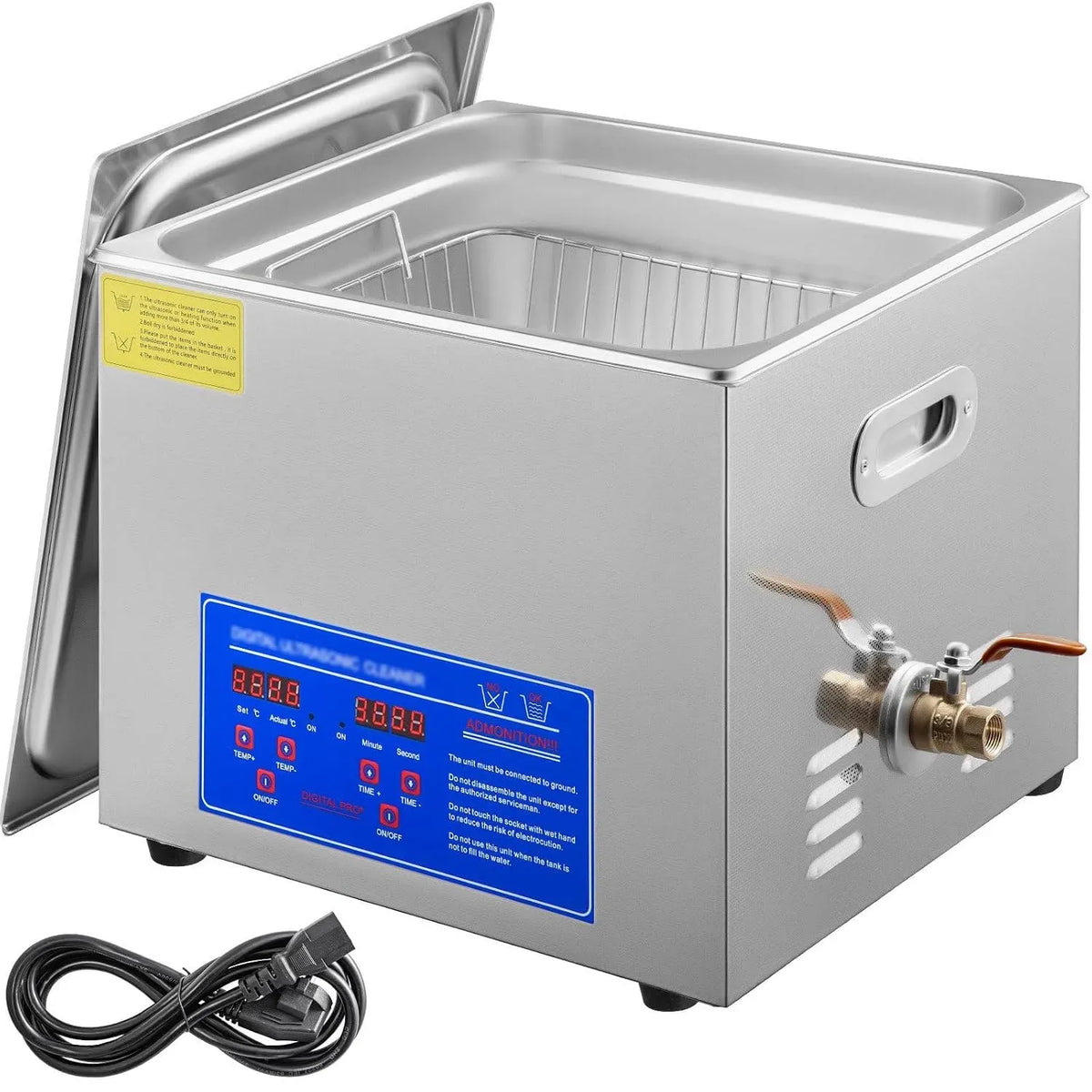 40kHz Ultraschallreinigungsgerät, Ultraschallreiniger, 15 L, 360 W, Industrie, Edelstahl, Wärmefunktion, für Labor