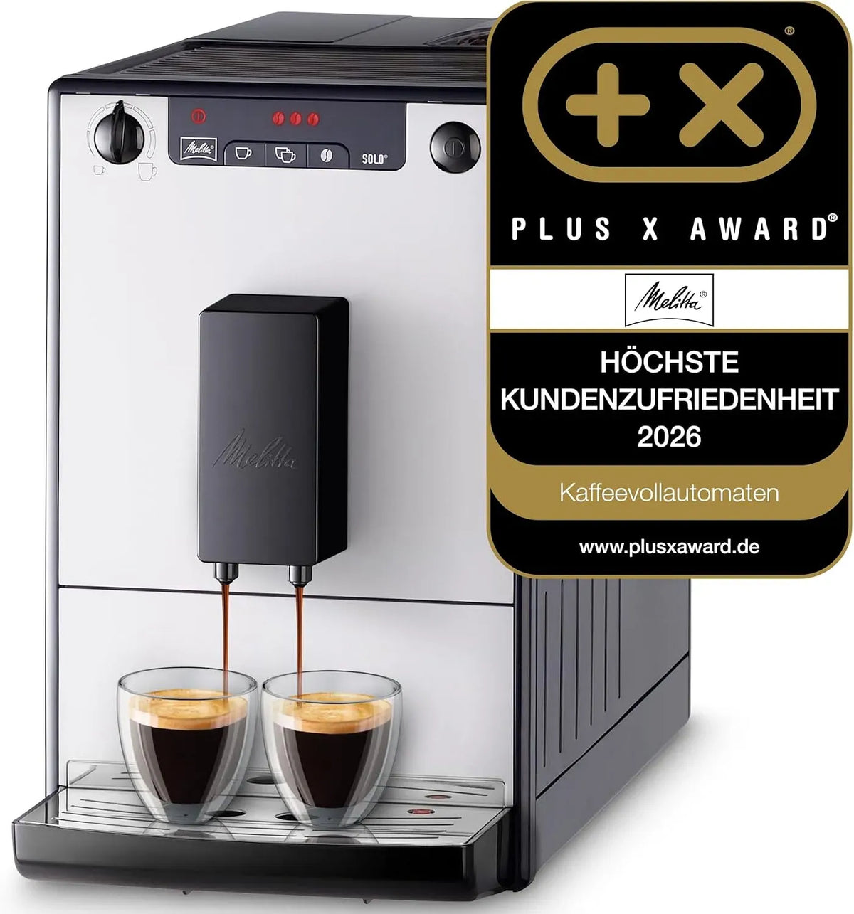 Melitta Kaffeevollautomat, Silber, automatische Kaffeemaschine, Solo Pure Silver