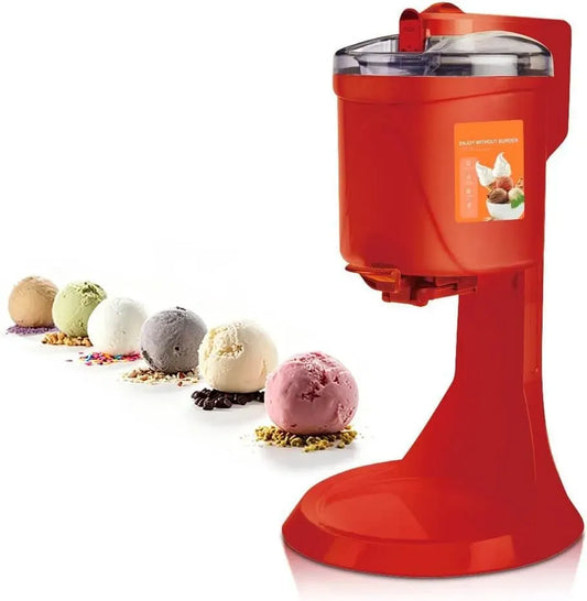 Eismaschine, Speiseeismaschine, 1000 ml, Rot, für Zuhause, Softeismaschine