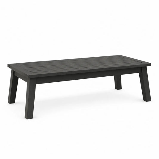 Mesa de centro de aluminio negra para exterior 140x70x40 cm