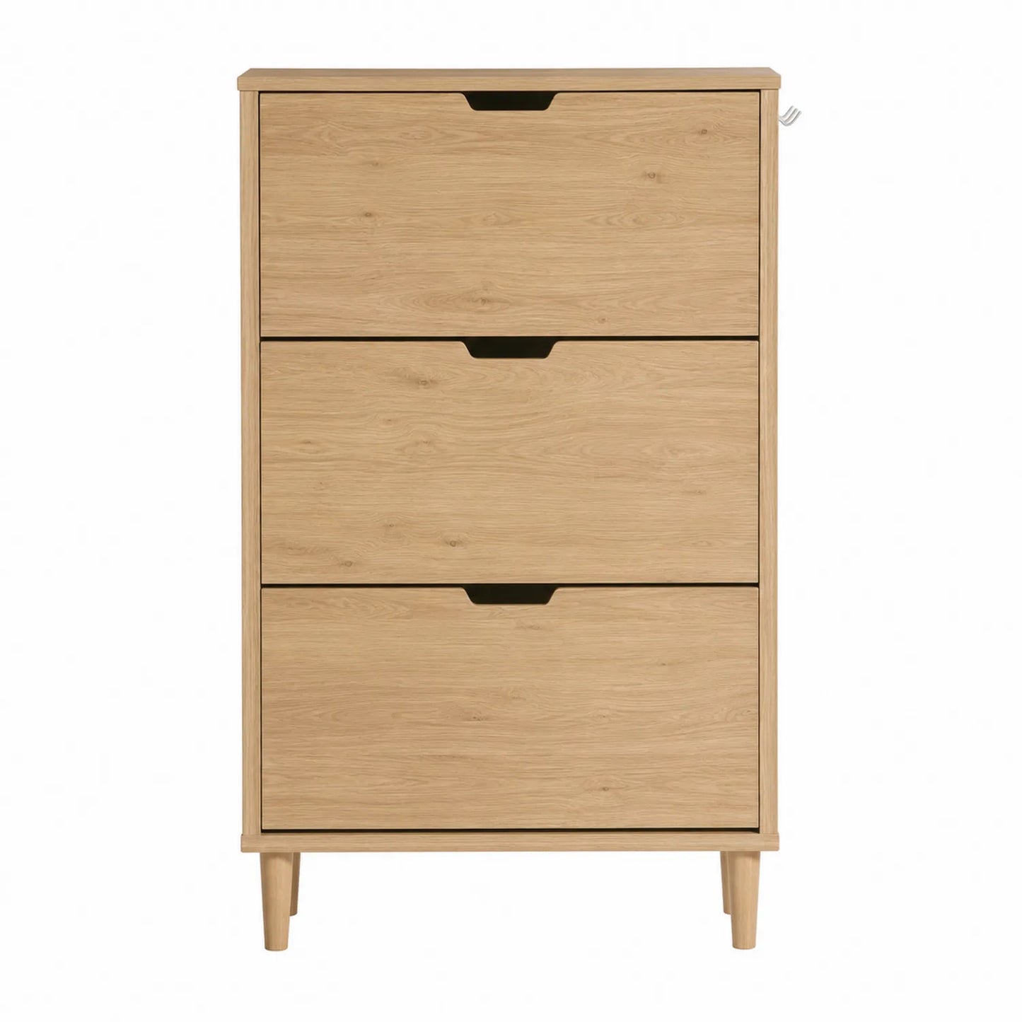 Mueble de madera contrachapada con 3 cajones color Roble Claro