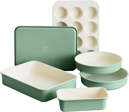 Geschirrspüler, Spülmaschine, GreenLife 6-teiliges, Antihaftbeschichtung, PFAS-freie Keramik, Antihaft-Backformen-Set