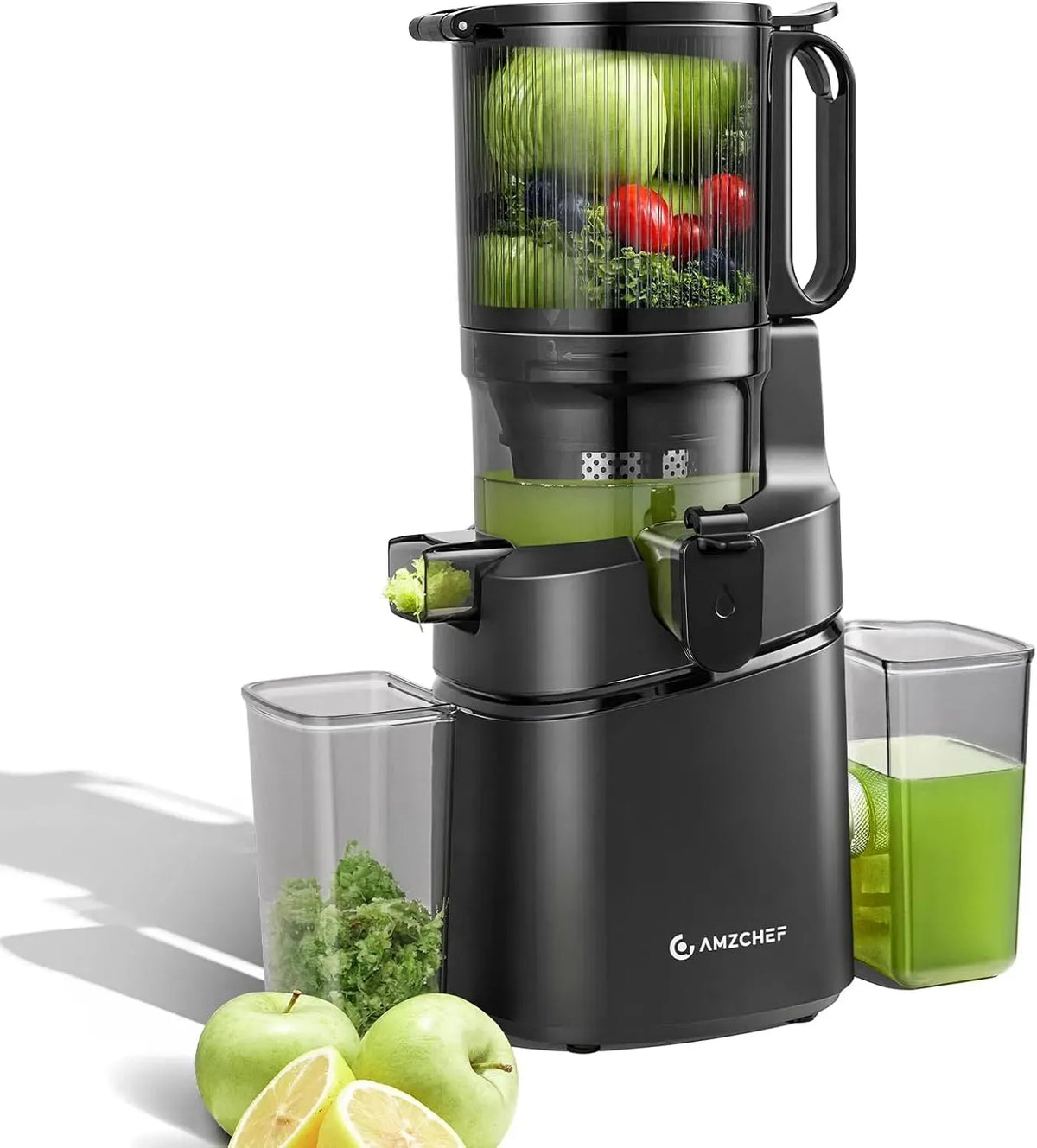 Entsafter, 250 W, AMZCHEF, Saftpresse, Saft- und Zitruspresse, 250W Automatischer All-In-One Entsafter Slow Juicer