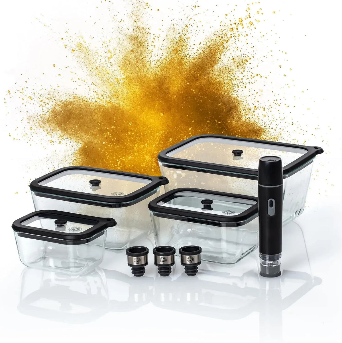 12-tlg. Pumpe, Glas, CHEF CUISINE, Vakuum Starter-Set Basic