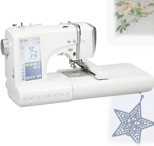 Stickmaschine, Nähmaschine, elektrische Nähmaschine, Stickautomat, Touch-Bedienung, LCD-Display, für Kleidung