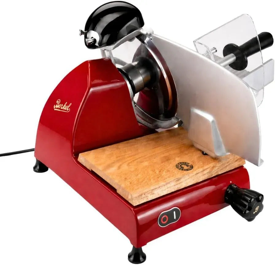 Aufschnittmachine, Eichenholzbrett, Allesschneider, Schneidemaschine für Lebensmittel, Rot
