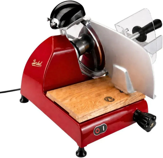 Aufschnittmachine, Eichenholzbrett, Allesschneider, Schneidemaschine für Lebensmittel, Rot