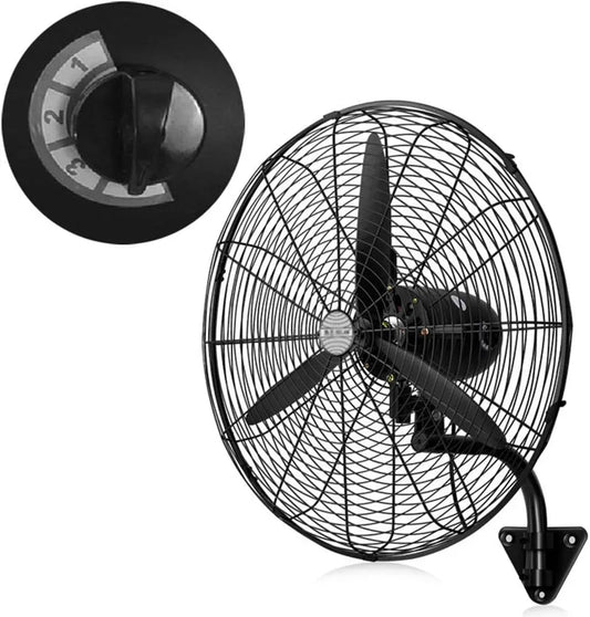 Ventilator, 50,8 cm, Industrie, 3 Geschwindigkeiten, leise, Schwarz, 66 cm, 76,2 cm, 3 Geschwindigkeitsstufen