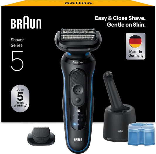 Braun Series 5 52-B7200cc Rasierapparat, Rasierer, Akku, IP65, kabellos, Blau