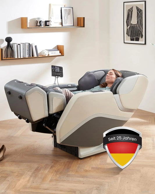 Relax- und Massagesessel, WELCON III 4D, Flexzone, Grau, Ganzkörpermassage & Fußreflexzonenmassage